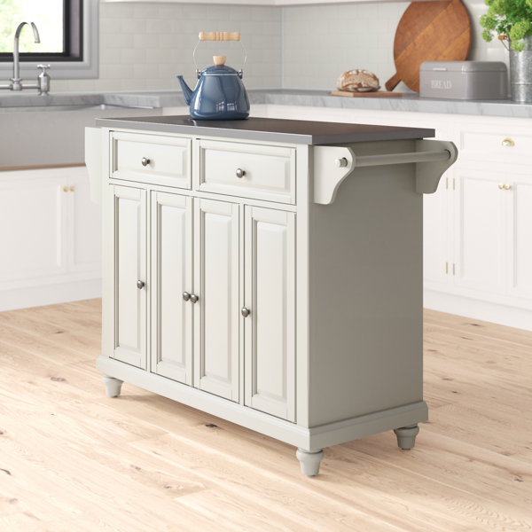Three Posts™ Haslingden Metal Kitchen Island & Reviews Wayfair
